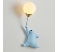 Klobvtt Applique murale en forme d'ours de dessin animé, applique murale en ballon, lampe murale pour chambre d'enfant, luminaire mural féerique G9, appliques câblées pour chambre de fille et de garço