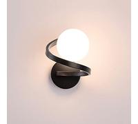 Klobvtt Applique murale en verre globe applique murale moderne en forme de spirale, luminaire de décoration de couloir de salon, appliques murales de chevet de chambre à coucher, lampes de tête de lit