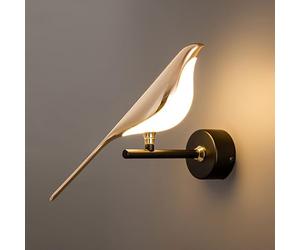 Klobvtt Applique Murale LED Appliques Oiseaux Modernes Magpie Applique Murale De Chevet Applique Murale Rotative Luminaire De Luxe Or Appliques Murales pour Salon Chambre Hôtel Restaurant