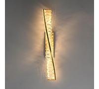 Klobvtt Applique Murale Moderne En Cristal 19,7" Luminaire Mural LED En Spirale Applique Murale Linéaire Dorée, 10W Appliques En Mode 3 Couleurs Éclairage Mural Élégant For Chambre Salon Couloir