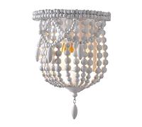 Klobvtt Boho Applique Murale Boho Bois perlé Applique Murale Blanche Applique Murale de Chevet Antique Appliques murales de Ferme pour Chambre Couloir entrée Salon décor éclairage