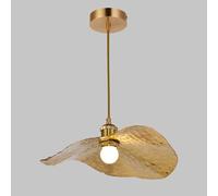 Klobvtt Lampe suspendue en forme de feuille de Lotus, plafonnier suspendu en métal doré, lustre Vintage, lampes suspendues géométriques, luminaire de table à manger, E27, pour cuisine, île, ferme, cha