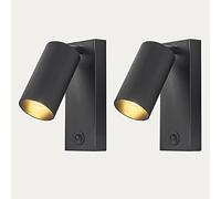 Klobvtt Lot de 2 Appliques murales de Lecture de Chevet Applique Murale rotative avec Interrupteur, luminaire Mural de Chambre Lampes de tête de lit Modernes E27 Appliques murales pour Salon Chambre