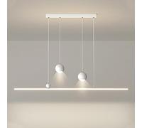 Klobvtt Lustre linéaire à Longue Bande à LED, plafonnier Suspendu Minimaliste avec projecteur, Lampes de Table à Manger, luminaire Suspendu pour îlot de Cuisine, Bureau, Chambre à Coucher