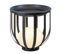 Klobvtt Piédestal Solaire d'extérieur Lampadaire Moderne Globe Jardin Paysage Pelouse Lanterne Fil Noir Cage Extérieur Table Colonne Lumières Minimaliste Pont Yard Piédestal Lampes 3 Mode Couleur
