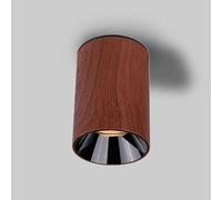 Klobvtt Plafonnier LED nordique cylindrique, spot de plafond, finition effet bois, projecteurs directionnels en métal, éclairage d’accentuation pour entrée, couloir, salon, chambre(3500K,7W)