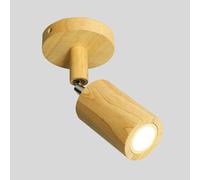 Klobvtt Spot de plafond en bois à LED, spots semi-encastrés réglables, spots directionnels rotatifs, luminaire d'accentuation en bois nordique for couloir, chambre à coucher, galerie(Wood)