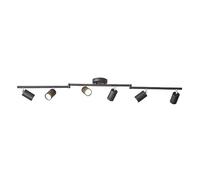 Klobvtt Spot de plafond réglable Kit d'éclairage sur rail fixe à 6 voies Lampe de spots à montage en surface à plaque ronde Spots directionnels pour galerie d'îlots de cuisine Barre d'éclairage spot G