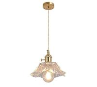 Klobvtt Suspension en Verre Moderne îlot de Cuisine luminaire en cuivre Suspension réglable en Hauteur Lampes de Plafond Suspendu E27 Lampes à Suspension pour Salle à Manger Chambre café Bar