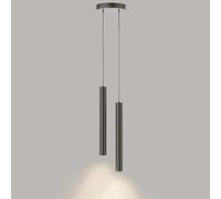 Klobvtt Suspension Moderne Tube Noir Lampe Suspendue 2 lumières Lustre plafonnier luminaire 6W Lampes à Suspension pour Salon café Bar Chambre Chevet plafonniers