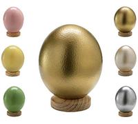 Klocke Dekorationsbedarf Oeuf d'autruche sud-africain coloré - Qualité supérieure - 1 pièce (sans pied) - Vide, soufflé et nettoyé (doré)