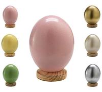Klocke Dekorationsbedarf Œuf d'autruche sud-africain coloré - Qualité supérieure - 1 pièce (sans support) - Vide, soufflé et nettoyé (rose)