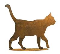 Klocke Edelrost Dekor rostige Jardin Décoration - Inoxydable Acier Animaux : Grand Chat sur Plaque - Hauteur 50 cm - Acier/Chat/Chat Décoration Décoration