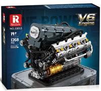 Reobrix Set de Construction Moteur V6 33013,Jeu de Construction Moteur mécanique pour Adultes,Maquette de Moteur V6 Idée Cadeau pour Adultes,Décoration Artistique pour Maison et Bureau (1268 pièces)
