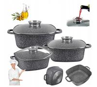 KlönBerg Set de 6 casseroles antiadhésives avec couvercle, 2.3/4.5/5.9L KB3957