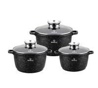KlönBerg Set de 6 casseroles antiadhésives avec couvercle,2.3/4.5/5.9L KB4057