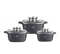 KlönBerg Set de 6 casseroles carrées, anti-adhésives, 2,3/4,5,6,5 l, avec couvercle, induction KB4040