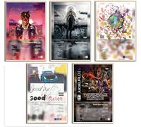 KLOMPY Poster Juice Wrld Album Cover Limited Edition Posters, Music Posters (lot de 5)
