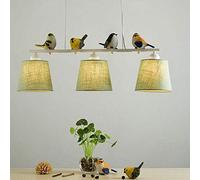 KLONWG Lustre Lampes suspendues décoratives Plafonnier Salle à Manger Lampe Suspendue Lustre Lampe Suspendue Luminaire Combi 3-Flammes Noir - Vert Résine Textile Rond E27x3x40 Max Energy