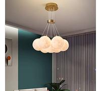 KLONWG Lustre Moderne Créativité 3D Imprimé Plafond Lustre PLA Abat-Jour Plafond Veilleuse Univers Planète Lune Créativité Lanterne Salle à Manger Bar Suspensions Maison Enfant Bedr