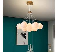 KLONWG Lustre Moderne Créativité 3D Imprimé Plafond Lustre PLA Abat-Jour Plafond Veilleuse Univers Planète Lune Créativité Lanterne Salle à Manger Bar Suspensions Maison Enfant Bedr