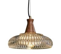 KLONWG Lustre Wabi-sabi Art Hallway Pendant Lights, Creative Glass Chandelier Fixtures, Home Bedroom Decor Walnut Pendant Lights, Salle à Manger Cuisine Island Bar Farmhouse Corridor Han