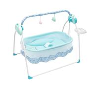 KLOOLIVE Berceau pour bébé Swing, lit électrique pour bébé de 0 à 18 mois, lit bébé portable avec moustiquaire et télécommande, 5 vitesses de balançoire pour bébés jusqu'à 25 kg