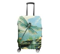 KLOPH Housse de protection pour bagages de voyage, libellules en vol, élastique, lavable, anti-rayures, en élasthanne, convient aux bagages de 45,7 à 81,3 cm, Style :, L