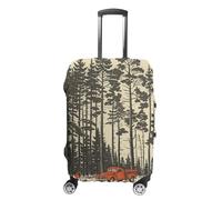 KLOPH Housse de protection pour bagages de voyage - Motif arbres et camion rouge - Élastique - Lavable - Anti-rayures - En élasthanne - Convient aux bagages de 45,7 à 81,3 cm, Style 1, M