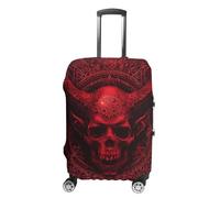 KLOPH Housse de protection pour valise de voyage avec tête de mort et cornes - Élastique et lavable - Anti-rayures - En élasthanne - Convient aux bagages de 45,7 à 81,3 cm, Style 1, L