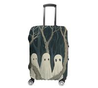 KLOPH Housse de protection pour valises de voyage, trois fantômes blancs, élastique, lavable, anti-rayures, en élasthanne, convient aux bagages de 45,7 à 81,3 cm, Style :, S