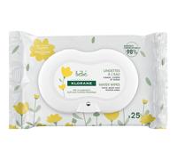 Klorane Bébé Lingettes À L'Eau Visage Corps Et Siège 25 Pièces