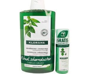 Klorane Champú cidra 400 Ml + Champú Seco Ortiga 50 ml