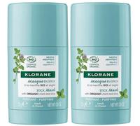 KLORANE Masque Visage en Stick à la menthe aquatique BIO et l’Argile 2x25 g