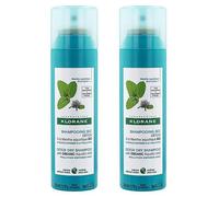 Klorane Menthe Aquatique Shampoing Sec Détox Anti-Pollution Lot de 2 x 150ml