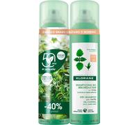 Klorane shampooing sec pour cheveux gras, ortie brune, 2 x 150 ml