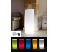 Kloris Colonne cylindrique Sweet Table Lumineuse pour intérieur et extérieur avec lumière LED RGB Multicolore sans Fil dimmable avec télécommande, diamètre 35 cm h 70. 16 Couleurs réglables Effets