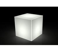 Kloris Cube Lumineux Tabouret, Assise, Puff, décoration ou Table Basse 45 x 45 cm avec câble électrique, Ampoule Incluse. IP65