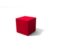 Kloris Cubo Tabouret de Table carrée 35 x 35 x 35 cm Fraise polyéthylène pour Jardin et intérieur, fabriqué en Italie