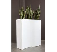Kloris Jardinière rectangulaire Haute Vague avec kit LED câble électrique, 90 x 40 cm, Hauteur 90 cm, Blanc Neutre