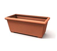 Kloris Jardinière rectangulaire Millerighe 100 Couleur Terre Cuite polyéthylène avec Soucoupe Design Classique pour intérieur extérieur 64 litres 100 x 48 cm Hauteur 39 cm Fabriqué en Italie