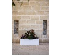 Kloris Jardinière rectangulaire Moderne en polyéthylène 60 x 30 cm h 30 cm Blanc de Haute qualité Made in Italy