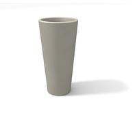 Kloris Porte-Pot Circulaire Gothique 90 Lisse/polyéthylène col.Gris Taupe diamètre extérieur 45 cm Hauteur 90 cm Profondeur Compartiment Plante 31 cm