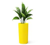 Kloris Porte-Pot Haut jardinière cylindrique Baroque 70 Jaune polyéthylène diamètre 35 cm Hauteur 70 cm Profondeur Compartiment 26 cm. Fabriqué en Italie