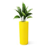 Kloris Porte-Pot Haut jardinière cylindrique Baroque 90 Jaune polyéthylène diamètre 35 cm Hauteur 90 cm Profondeur Compartiment 30 cm. Fabriqué en Italie