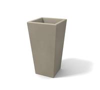 Kloris Porte-Pot Moderne Haut carré intérieur et extérieur modèle égyptien 41 x 41 h 90 cm Gris Taupe Profondeur 30 cm