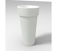 Kloris Porte-Pot Moderne Rond Haut avec Bande pour intérieur et extérieur, diamètre 48 cm, Hauteur 90 cm, Profondeur 34 cm