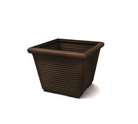 Kloris Pot de Fleurs carré millerighe résine d'extérieur, 48 x 48 cm, Hauteur 40 cm, Couleur Marron, 48 litres, Haute qualité, fabriqué en Italie