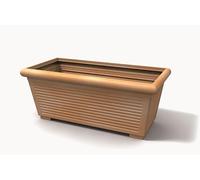 Kloris Pot de Fleurs rectangulaire Millerighe 80 résine Couleur Vieille polyéthylène Design Classique d'extérieur 52 litres 80 x 39 cm, Hauteur 32 cm, fabriqué en Italie