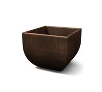 Kloris Vase Moderne carré méditerranéen Rustique 35 x 35 cm, Hauteur 31 cm, Couleur Bronze. Fabriqué en Italie